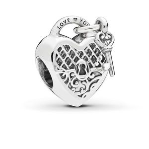 Silver Lock & Key Charm